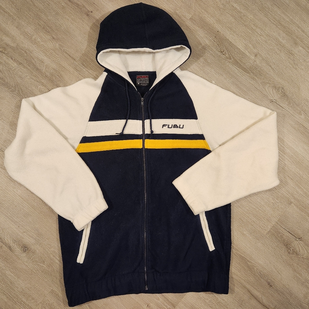 Vintage Fubu Sweatshirt Sports Collection Fleece Hoodie Mens Size Medium
